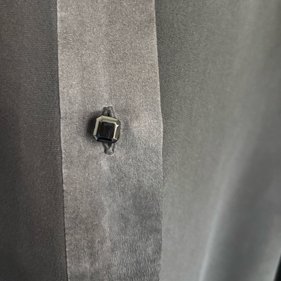 Carolina Herrera New York Elegant Silk Black Button-Up Shirt Dress Size 4 - Picture 5 of 10